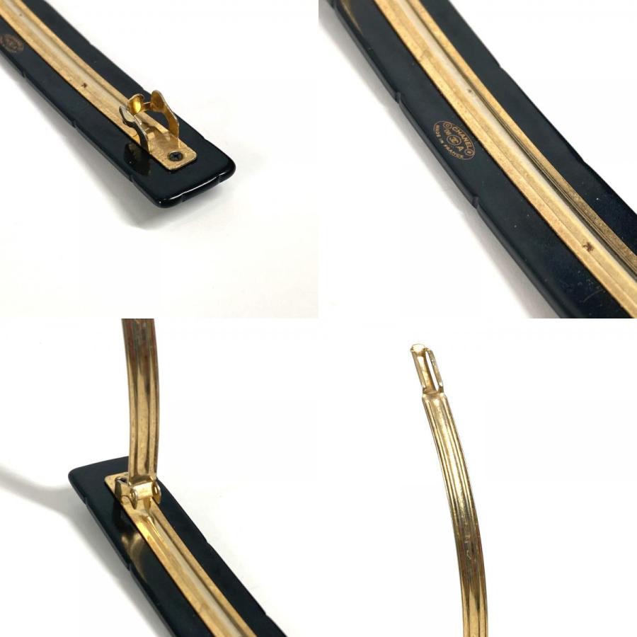 CHANEL シャネル CC ココマーク ロゴ ラインストーン アクセサリー ヘアアクセサリー 08A バレッタ ブラック レディース【中古】 | CHANEL | 09