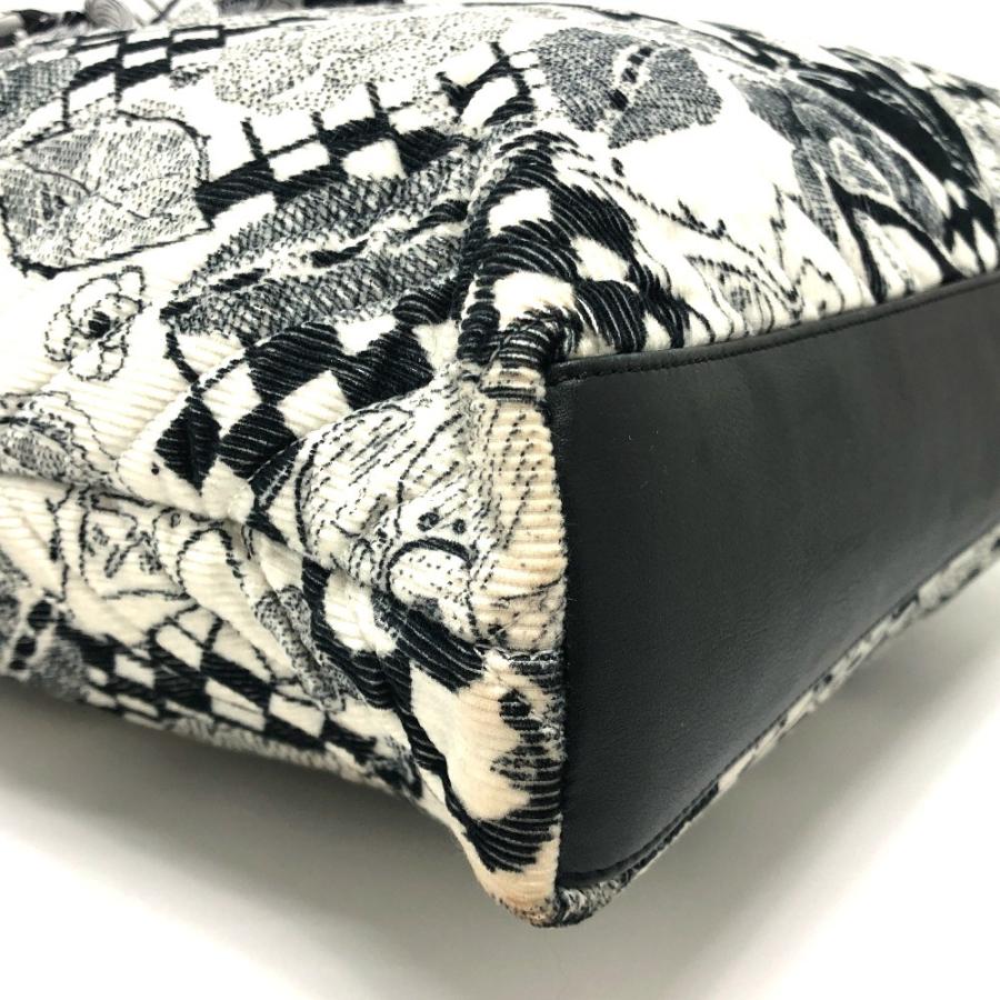 CHANEL シャネル カメリア カバン シェブロン コーデュロイ 肩掛け リボン ハンドバッグ トートバッグ ホワイト レディース【中古】 | CHANEL | 05