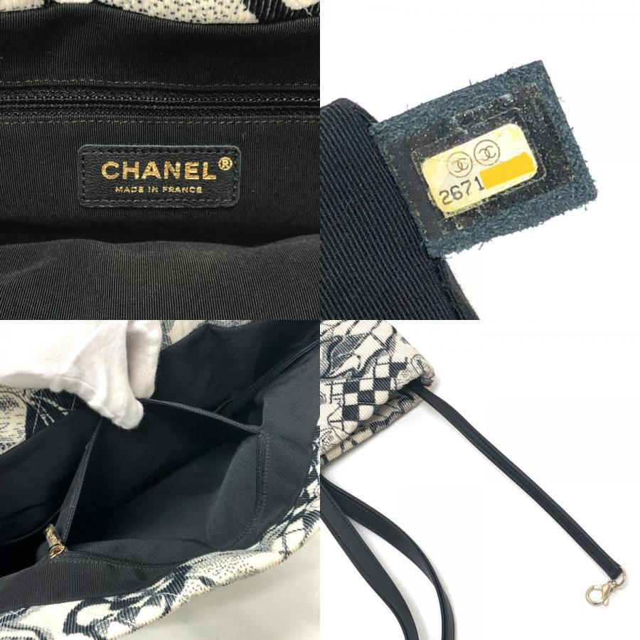 CHANEL シャネル カメリア カバン シェブロン コーデュロイ 肩掛け リボン ハンドバッグ トートバッグ ホワイト レディース【中古】 | CHANEL | 09