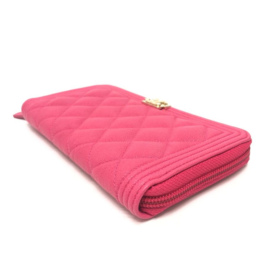 CHANEL 未使用 シャネル A80288 ボーイシャネル ラウンドファスナー 長  