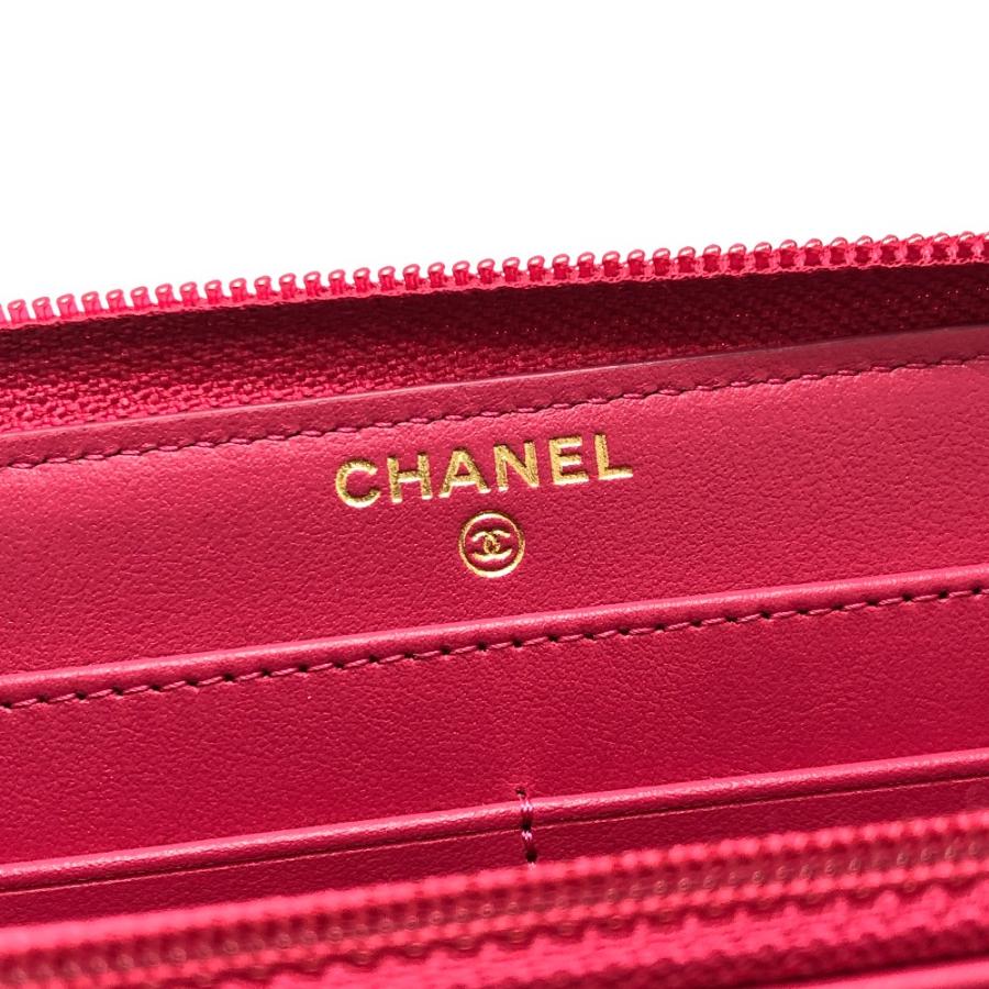 CHANEL 未使用 シャネル A80288 ボーイシャネル ラウンドファスナー 長  