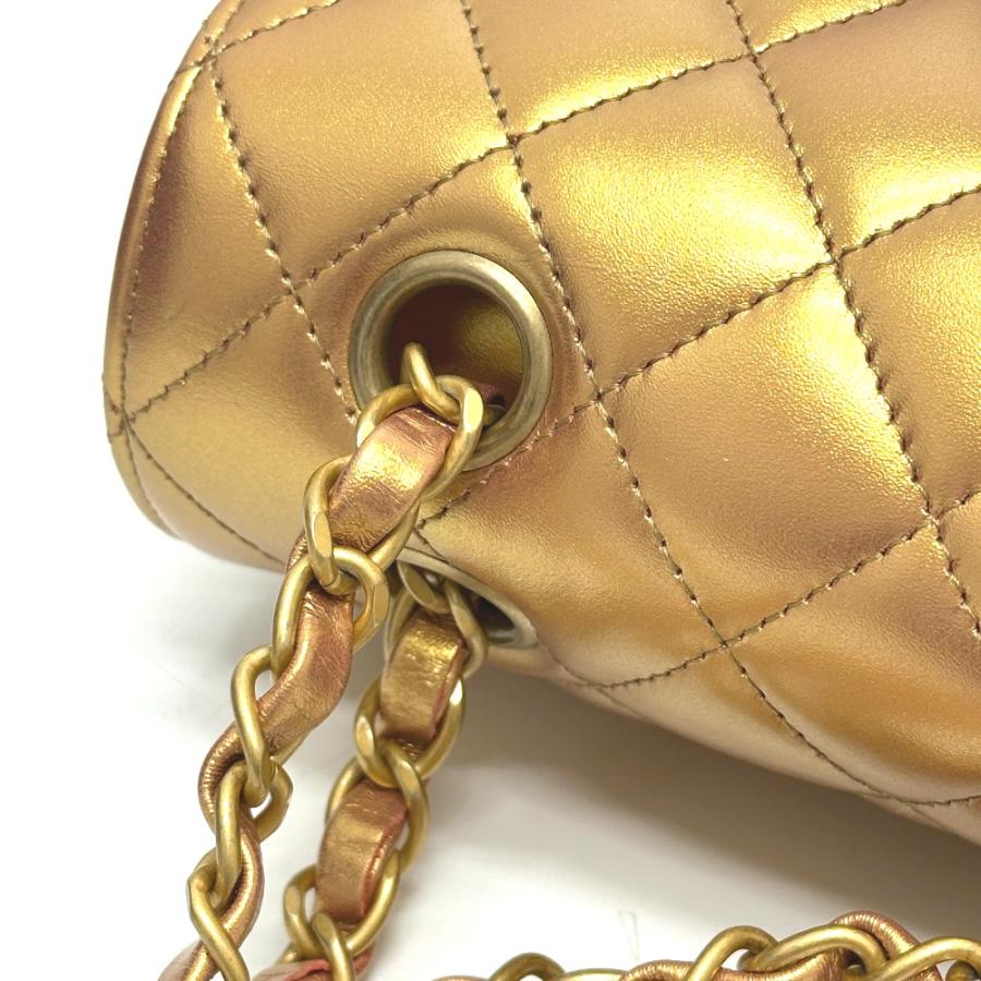 未使用 CHANEL シャネル A01113 マトラッセ23 Wフラップ CC ココマーク ショルダーバッグ ゴールド レディース【中古】 | CHANEL | 07