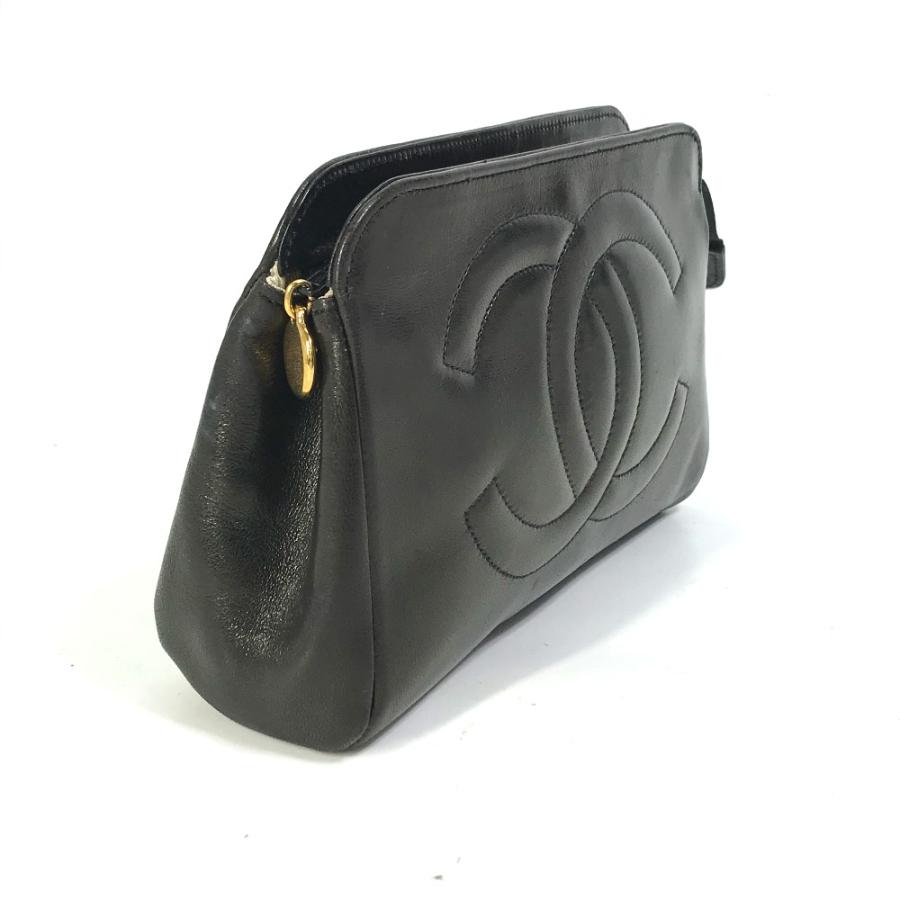 CHANEL シャネル ココマーク CC メイクポーチ 化粧ポーチ ブラック レディース【中古】 | CHANEL | 02