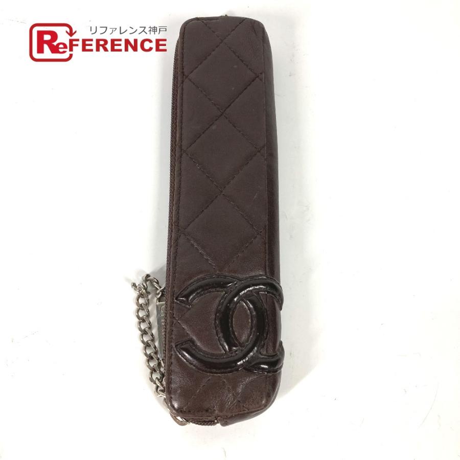 CHANEL シャネル CC ココマーク 筆箱 ステーショナリー カンボンライン ペンケース ブラウン レディース【中古】 | CHANEL