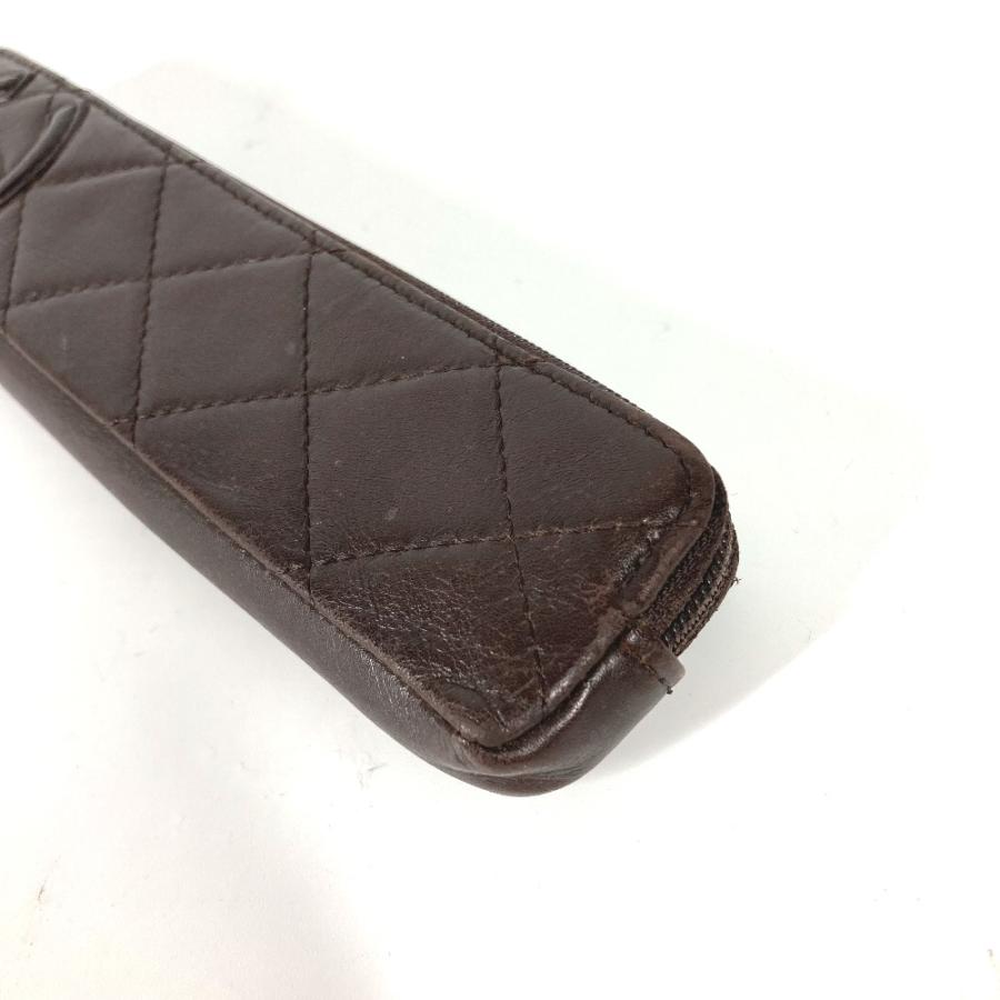 CHANEL シャネル CC ココマーク 筆箱 ステーショナリー カンボンライン ペンケース ブラウン レディース【中古】 | CHANEL | 02
