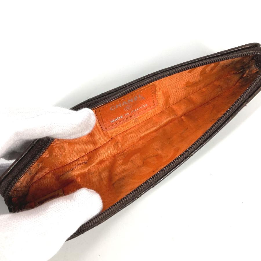 CHANEL シャネル CC ココマーク 筆箱 ステーショナリー カンボンライン ペンケース ブラウン レディース【中古】 | CHANEL | 05