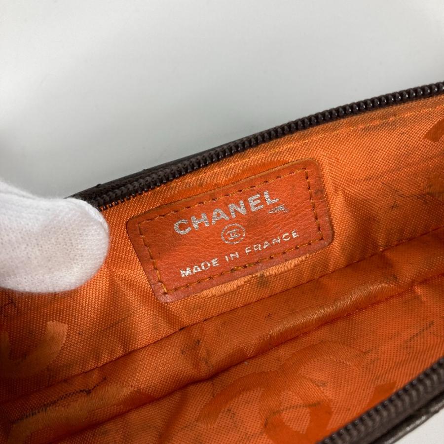 CHANEL シャネル CC ココマーク 筆箱 ステーショナリー カンボンライン ペンケース ブラウン レディース【中古】 | CHANEL | 06