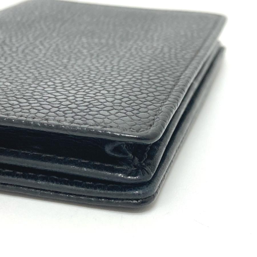 CHANEL シャネル パスケース ココマーク CC 名刺入れ 2つ折り カードケース キャビアスキン ブラック レディース【中古】 | CHANEL | 04