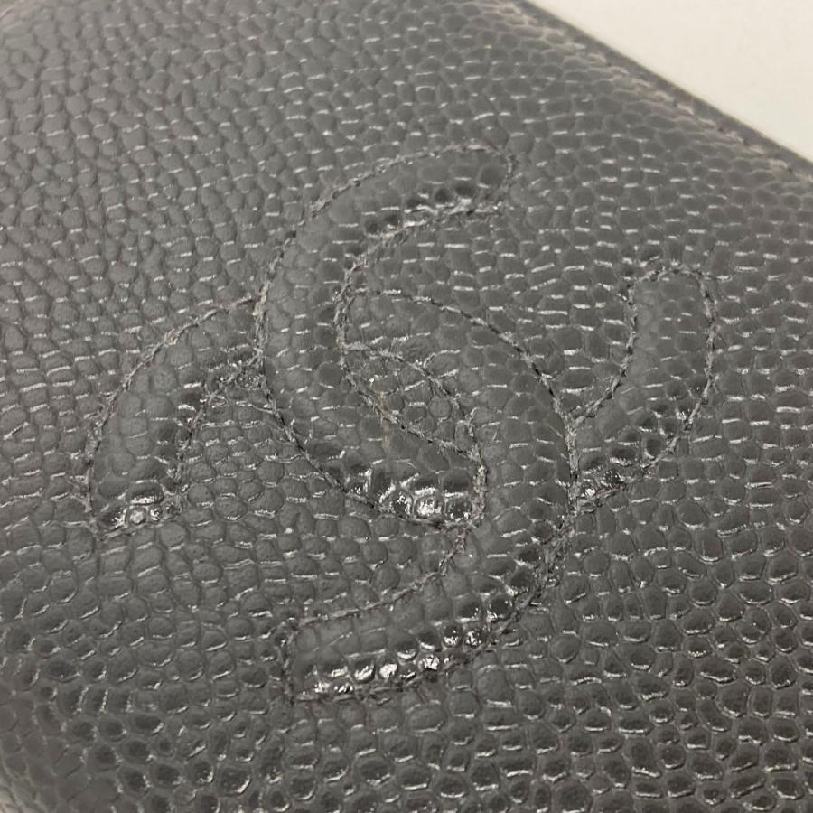 CHANEL シャネル パスケース ココマーク CC 名刺入れ 2つ折り カードケース キャビアスキン ブラック レディース【中古】 | CHANEL | 06