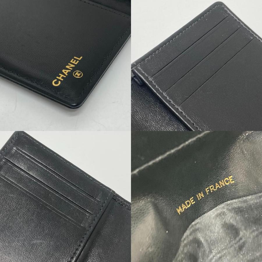 CHANEL シャネル パスケース ココマーク CC 名刺入れ 2つ折り カードケース キャビアスキン ブラック レディース【中古】 | CHANEL | 08