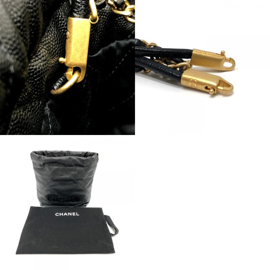 CHANEL 未使用 シャネル AS3980 シャネル22 ソーブラック ミニ 2WAY  