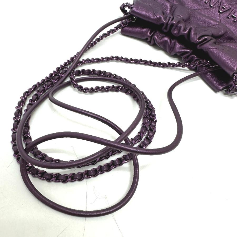 CHANEL 未使用 シャネル AS3980 CHANEL22 ラメ オールパープル 2WAY  