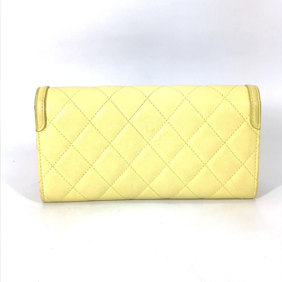CHANEL シャネル フィリグリー CC ココマーク 2つ折り ロングウォレット 長財布 イエロー レディース【中古】 | CHANEL | 01