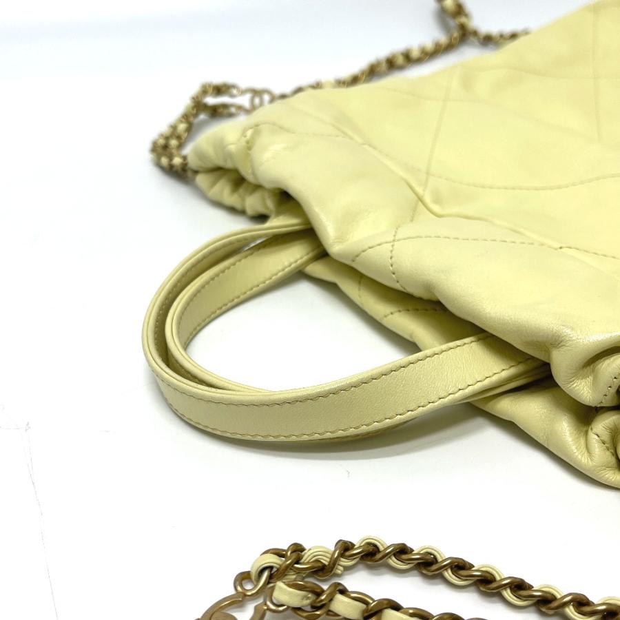 未使用 CHANEL シャネル CHANEL22 シャネル22 スモール チェーン 2WAY デイパック カバン バッグ リュックサック イエロー 【中古】 | CHANEL | 03