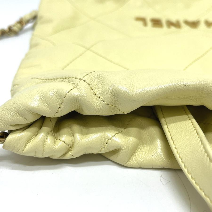 未使用 CHANEL シャネル CHANEL22 シャネル22 スモール チェーン 2WAY デイパック カバン バッグ リュックサック イエロー 【中古】 | CHANEL | 04