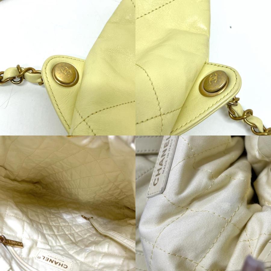 未使用 CHANEL シャネル CHANEL22 シャネル22 スモール チェーン 2WAY デイパック カバン バッグ リュックサック イエロー 【中古】 | CHANEL | 08