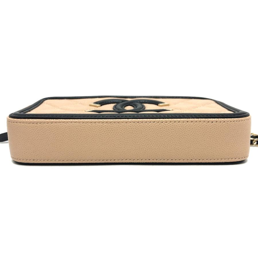 新品同様 CHANEL シャネル A84450 CCフィリグリー バイカラー 財布 ウォレット 長財布 ウォレットチェーン ベージュ レディース【中古】 | CHANEL | 02