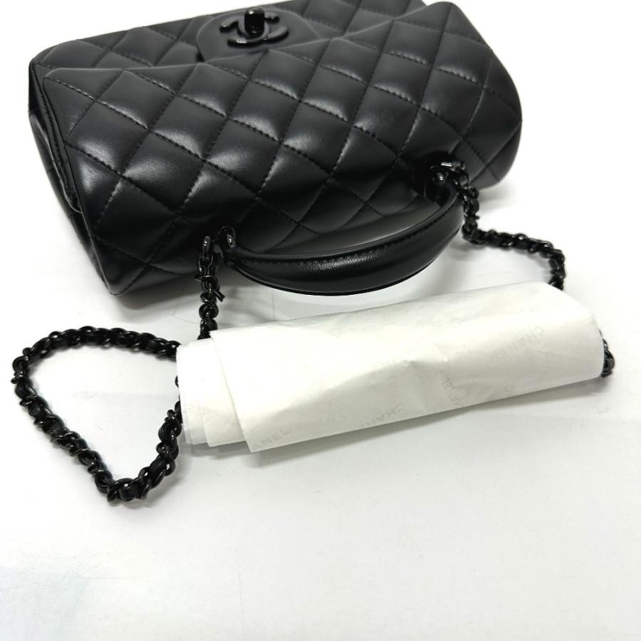 CHANEL（シャネル） 未使用 トップハンドル ソーブラック 2WAYバッグ