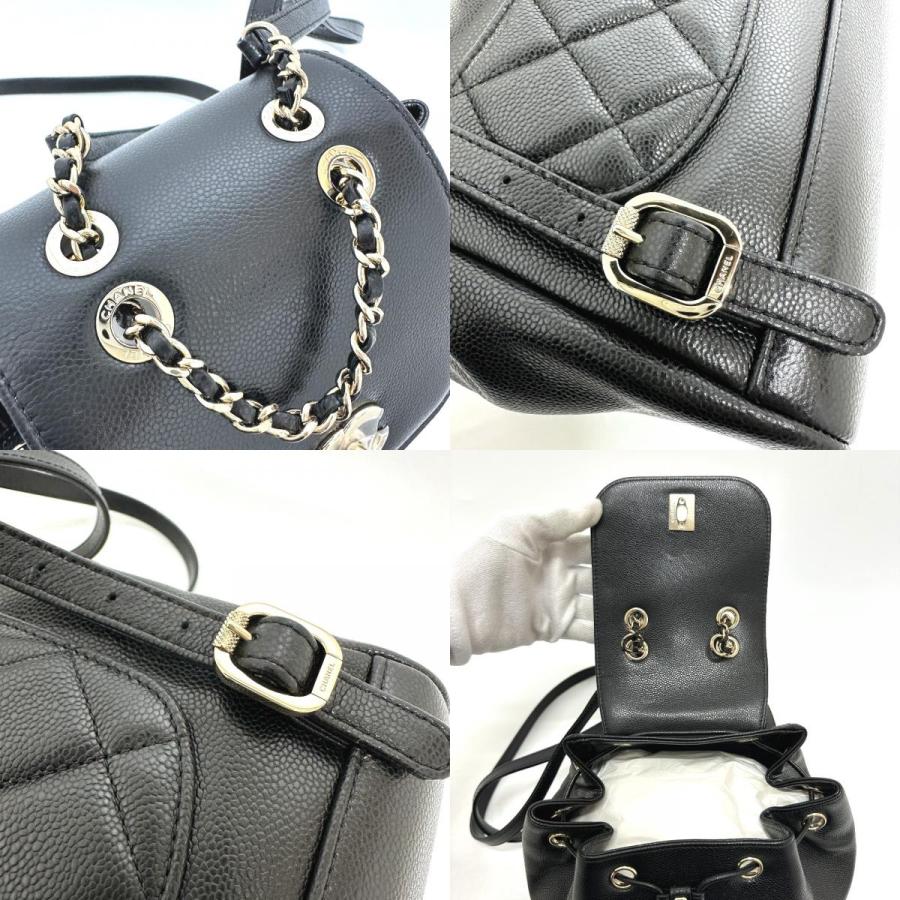 新品 CHANEL シャネル AS3530 ココマーク ターンロック ミニ バックパック リュックサック ブラック レディース【新品】の画像