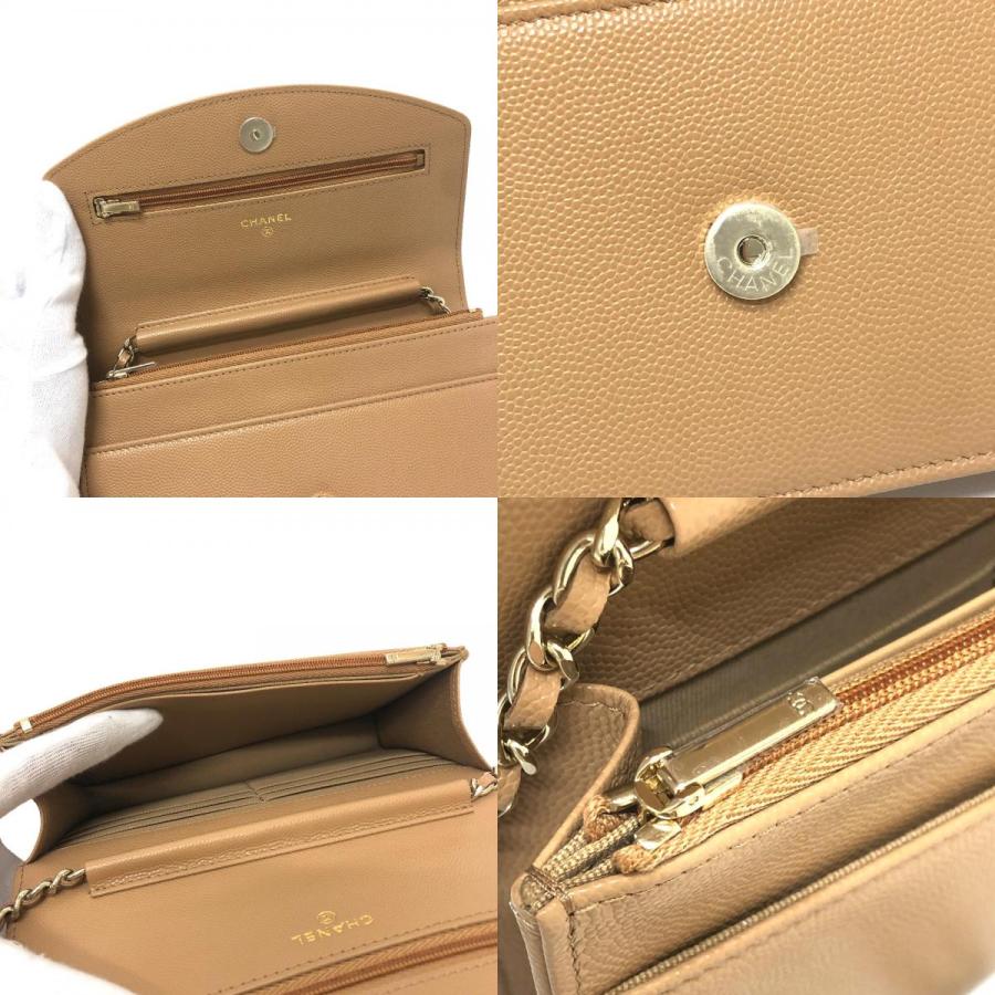 未使用 CHANEL シャネル AP4653 ココマーク チェーンウォレット メティエダール コレクション ショルダー ベージュ レディース【中古】_8