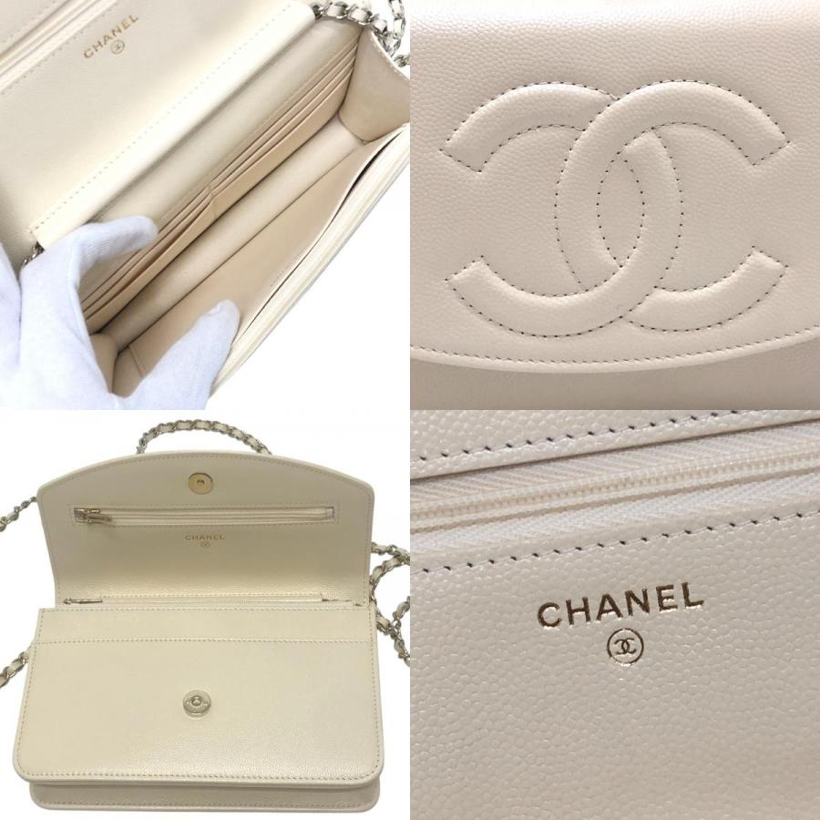 未使用 CHANEL シャネル AP4653 カバン チェーンウォレット メティエダール コレクション ショルダーバッグ ホワイト レディース【中古】_8