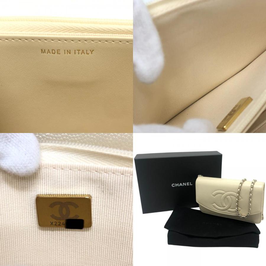 未使用 CHANEL シャネル AP4653 カバン チェーンウォレット メティエダール コレクション ショルダーバッグ ホワイト レディース【中古】_9