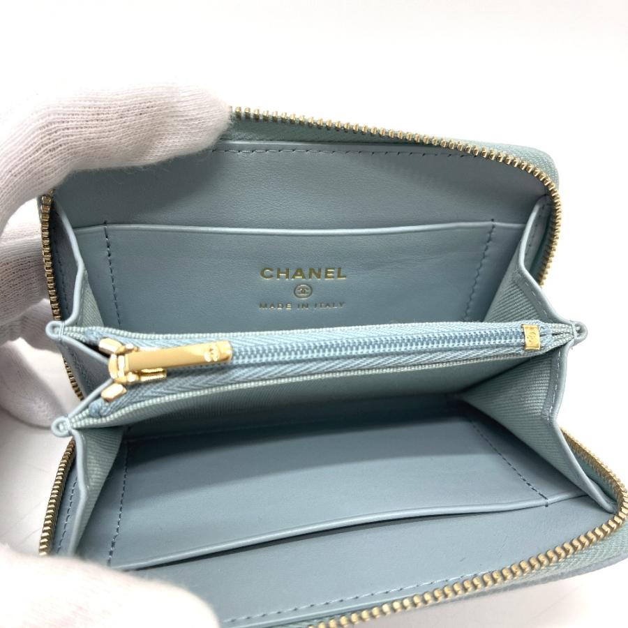 未使用 CHANEL シャネル AP4658 ココマーク メティエダール カードケース 財布 ウォレット コインケース ブルー レディース【中古】 | CHANEL | 06