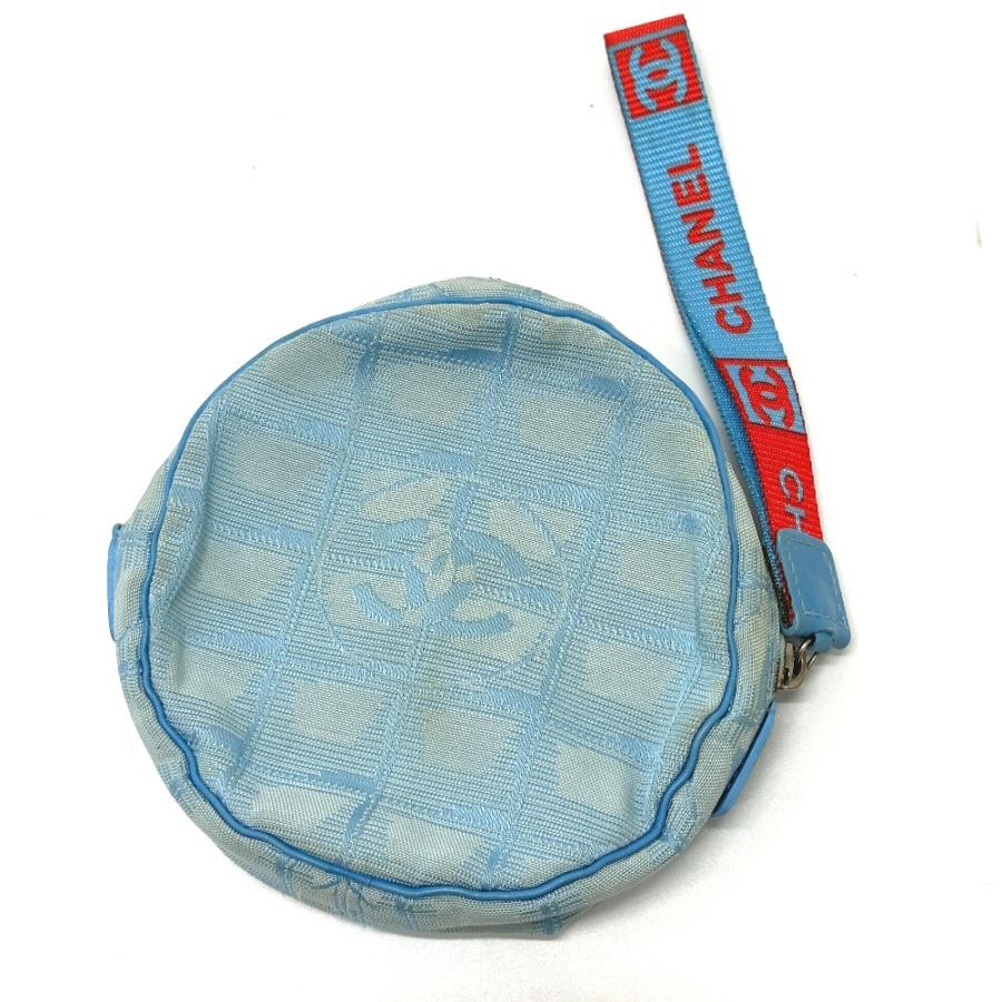 CHANEL シャネル ラウンド ストラップ付 スポーツ ポーチ ブルー レディース【中古】 | CHANEL | 01