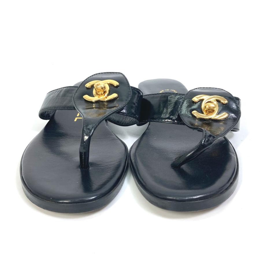 CHANEL シャネル ヴィンテージ CC ココマーク ターンロック トング 靴