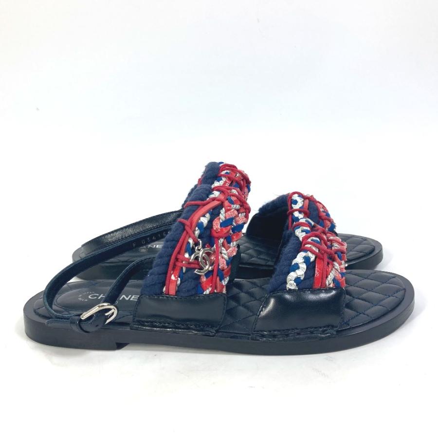 CHANEL シャネル G34155 ツイード マトラッセ 靴 フラット