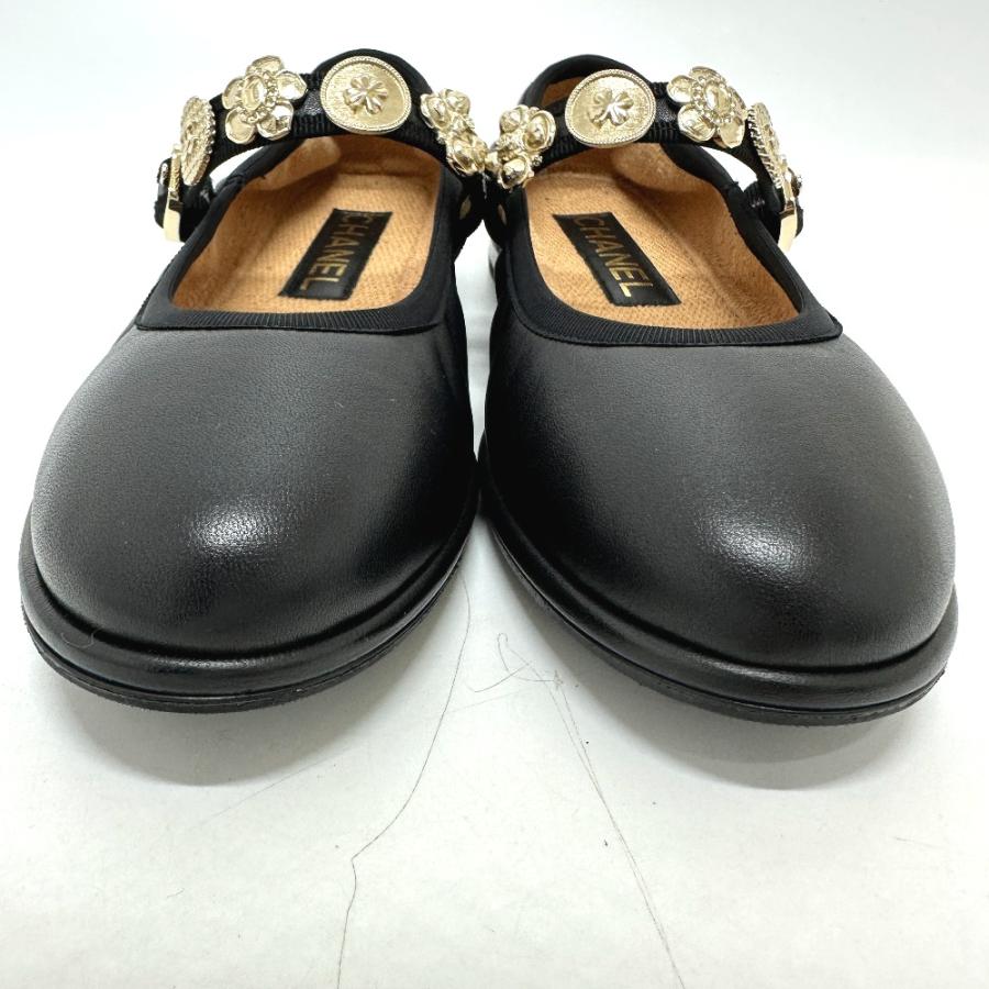 未使用 CHANEL シャネル G45778 メリージェーン フラット 24A サンダル ブラック レディース【中古】 | CHANEL | 05