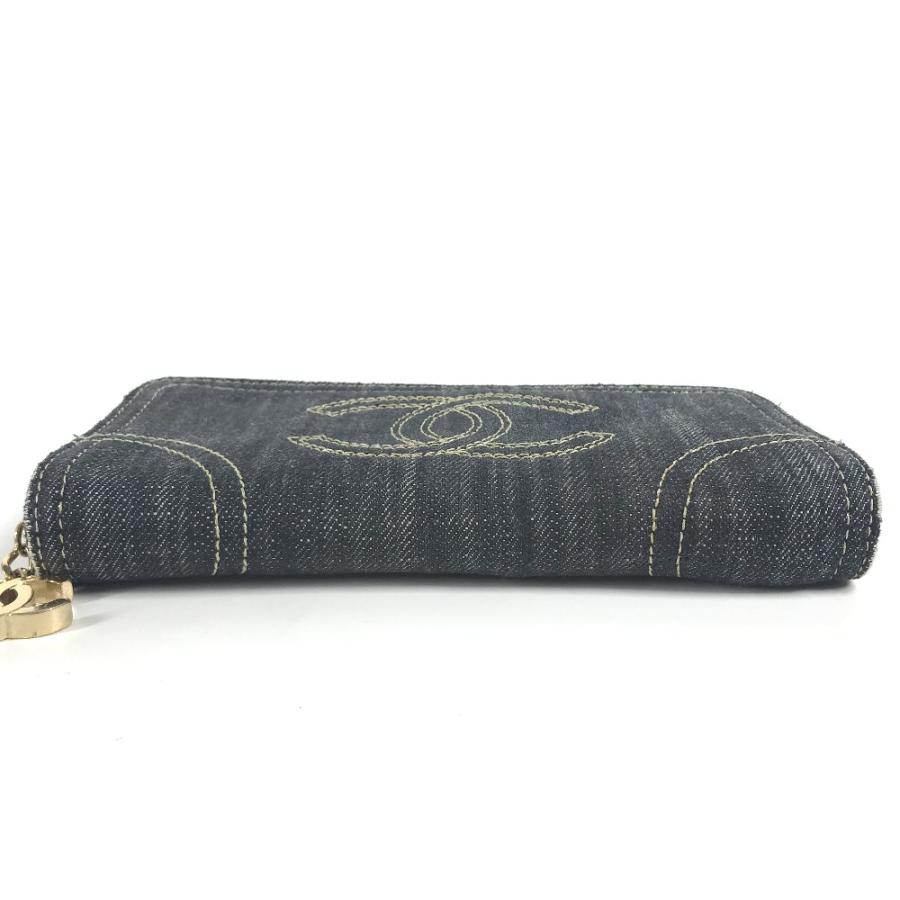 シャネル CHANEL CC ココマーク ロゴ A31900 スパークリングデニム ラウンドファスナー 長財布 デニム ブルー CHANEL（シャネル） A31900 CC ココマーク ロゴ ラウンドファスナー