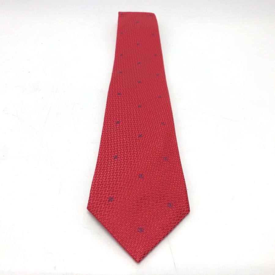CHANEL シャネル ココマーク 総柄 小柄 ネクタイ レッド メンズ【中古】 | CHANEL | 01