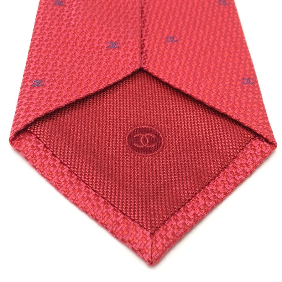 CHANEL シャネル ココマーク 総柄 小柄 ネクタイ レッド メンズ【中古】 | CHANEL | 05