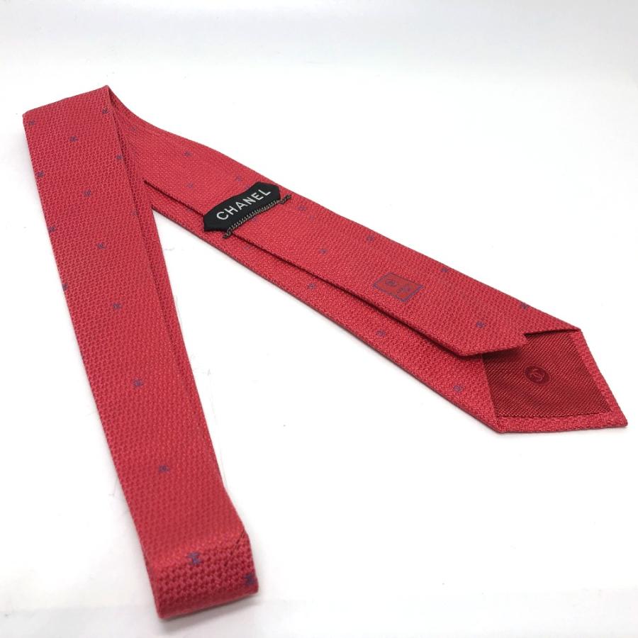 CHANEL シャネル ココマーク 総柄 小柄 ネクタイ レッド メンズ【中古】 | CHANEL | 07