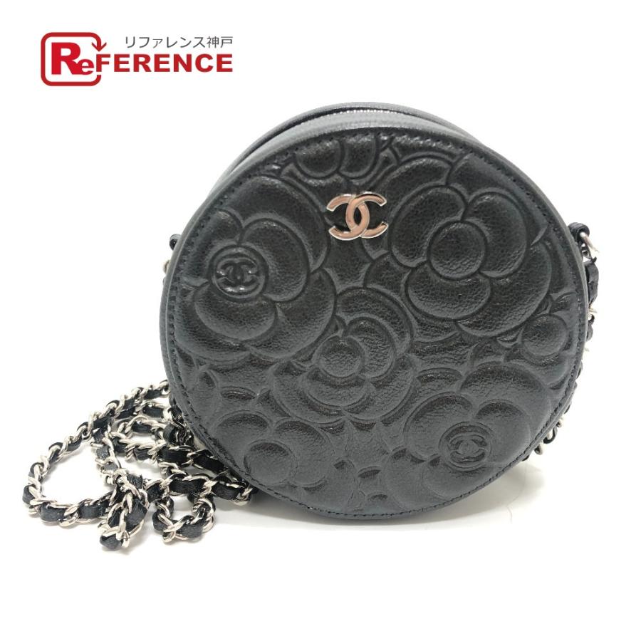 美品 CHANEL シャネル カメリア CC ココマーク ロゴ 斜め掛け カバン ラウンド ミニ ショルダーバッグ グレー レディース【中古】 | CHANEL