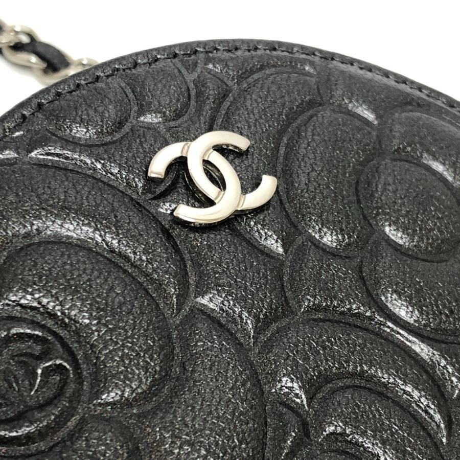 美品 CHANEL シャネル カメリア CC ココマーク ロゴ 斜め掛け カバン ラウンド ミニ ショルダーバッグ グレー レディース【中古】 | CHANEL | 05