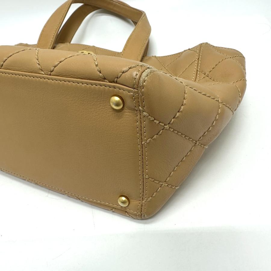 CHANEL シャネル ワイルドステッチ カバン ポーチ付き トートバッグ カーフスキン ベージュ レディース【中古】 | CHANEL | 03
