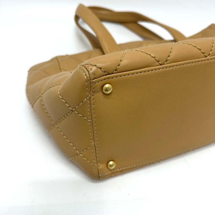 CHANEL シャネル ワイルドステッチ カバン ポーチ付き トートバッグ カーフスキン ベージュ レディース【中古】 | CHANEL | 04