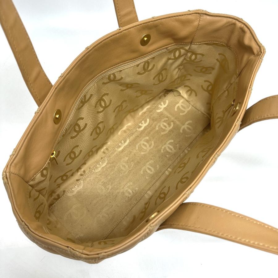 CHANEL シャネル ワイルドステッチ カバン ポーチ付き トートバッグ カーフスキン ベージュ レディース【中古】 | CHANEL | 07