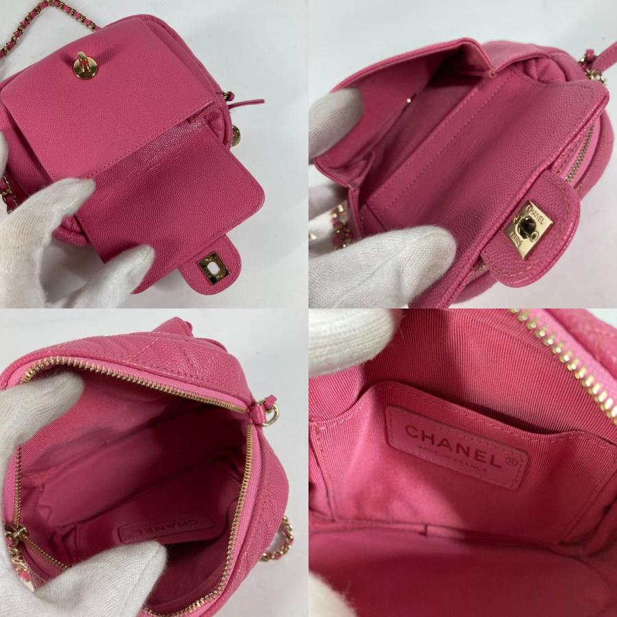 美品 CHANEL シャネル CC ココマーク 斜め掛け ポシェット マトラッセ キルティング チェーンバッグ ショルダーバッグ ピンク【中古】 | CHANEL | 09