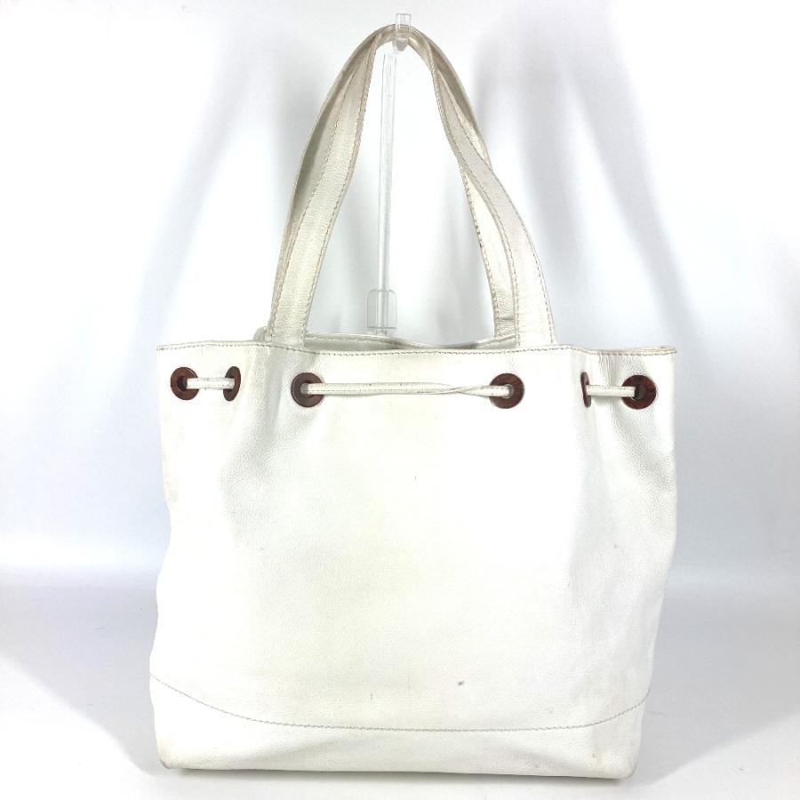 CHANEL シャネル CC ココマーク ロゴ 巾着 カバン トートバッグ 肩掛け ヴィンテージ ショルダーバッグ ホワイト レディース【中古】 | CHANEL | 01