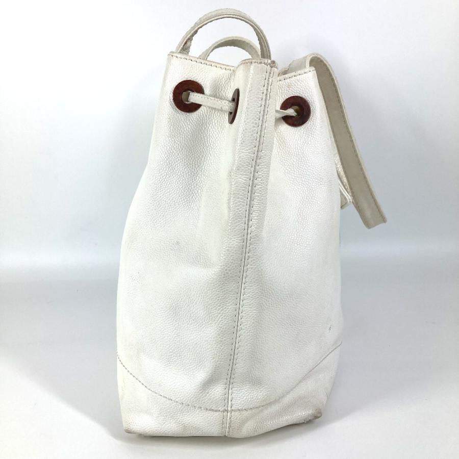 CHANEL シャネル CC ココマーク ロゴ 巾着 カバン トートバッグ 肩掛け ヴィンテージ ショルダーバッグ ホワイト レディース【中古】 | CHANEL | 03