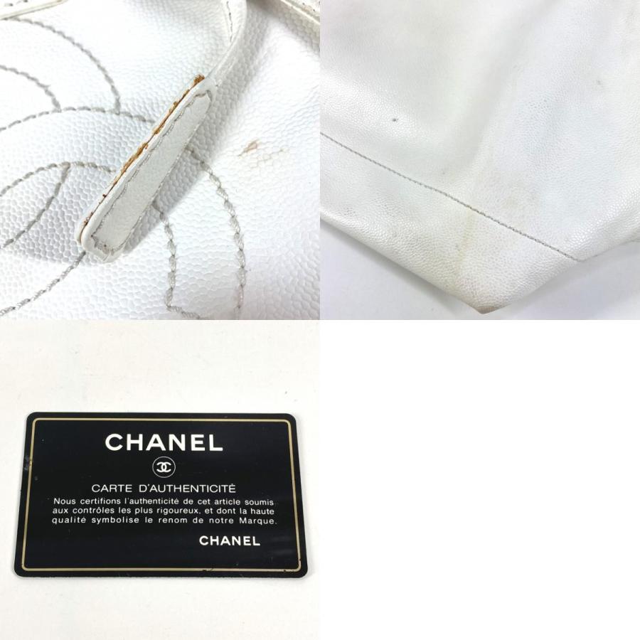 CHANEL シャネル CC ココマーク ロゴ 巾着 カバン トートバッグ 肩掛け ヴィンテージ ショルダーバッグ ホワイト レディース【中古】 | CHANEL | 09
