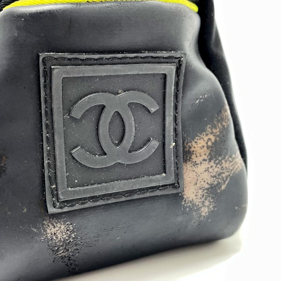 CHANEL シャネル スポーツライン ロゴ ポーチ セカンドバッグ ナイロン ブラック レディース【中古】｜reference｜04