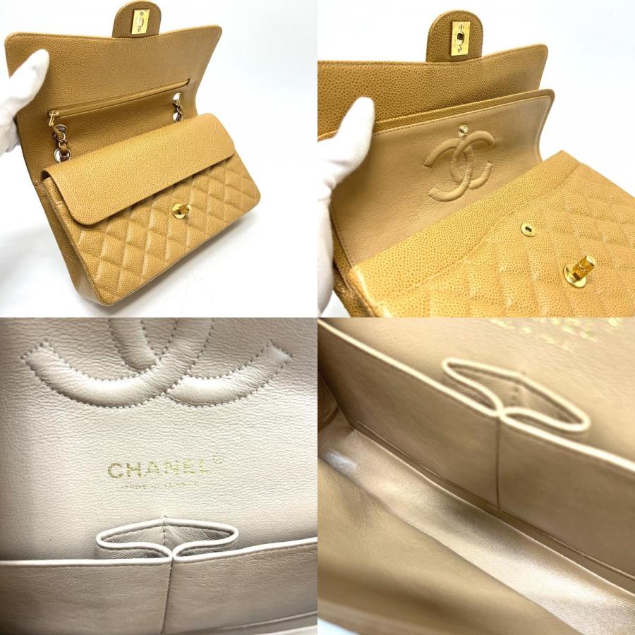 CHANEL シャネル A01112 マトラッセ25 マトラッセ 25 Wチェーン カバン バッグ ショルダーバッグ ベージュ レディース【中古】の画像