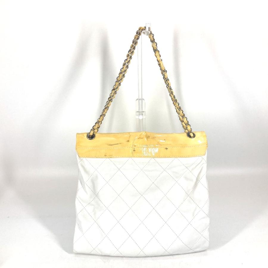 CHANEL シャネル CC ココマーク マトラッセ キルティング Wチェーン カバン 斜め掛け バイカラー ショルダーバッグ イエロー 【中古】 | CHANEL | 01