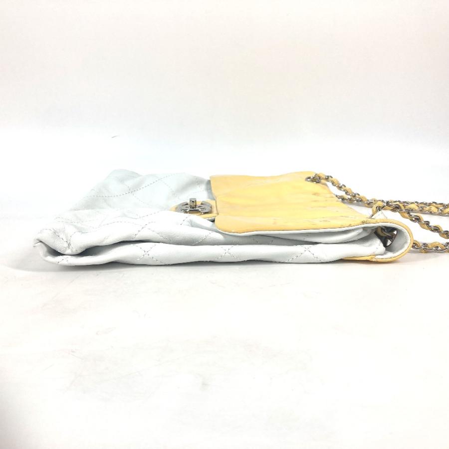 CHANEL シャネル CC ココマーク マトラッセ キルティング Wチェーン カバン 斜め掛け バイカラー ショルダーバッグ イエロー 【中古】 | CHANEL | 02