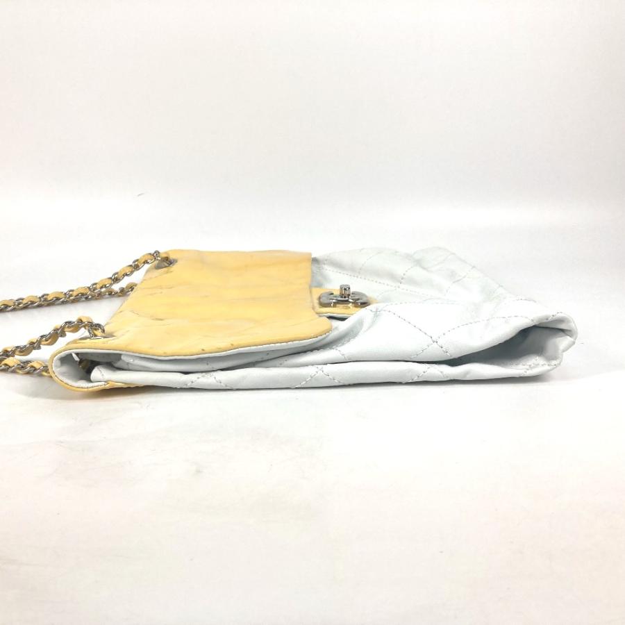 CHANEL シャネル CC ココマーク マトラッセ キルティング Wチェーン カバン 斜め掛け バイカラー ショルダーバッグ イエロー 【中古】 | CHANEL | 03