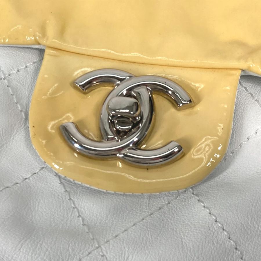 CHANEL シャネル CC ココマーク マトラッセ キルティング Wチェーン カバン 斜め掛け バイカラー ショルダーバッグ イエロー 【中古】 | CHANEL | 07
